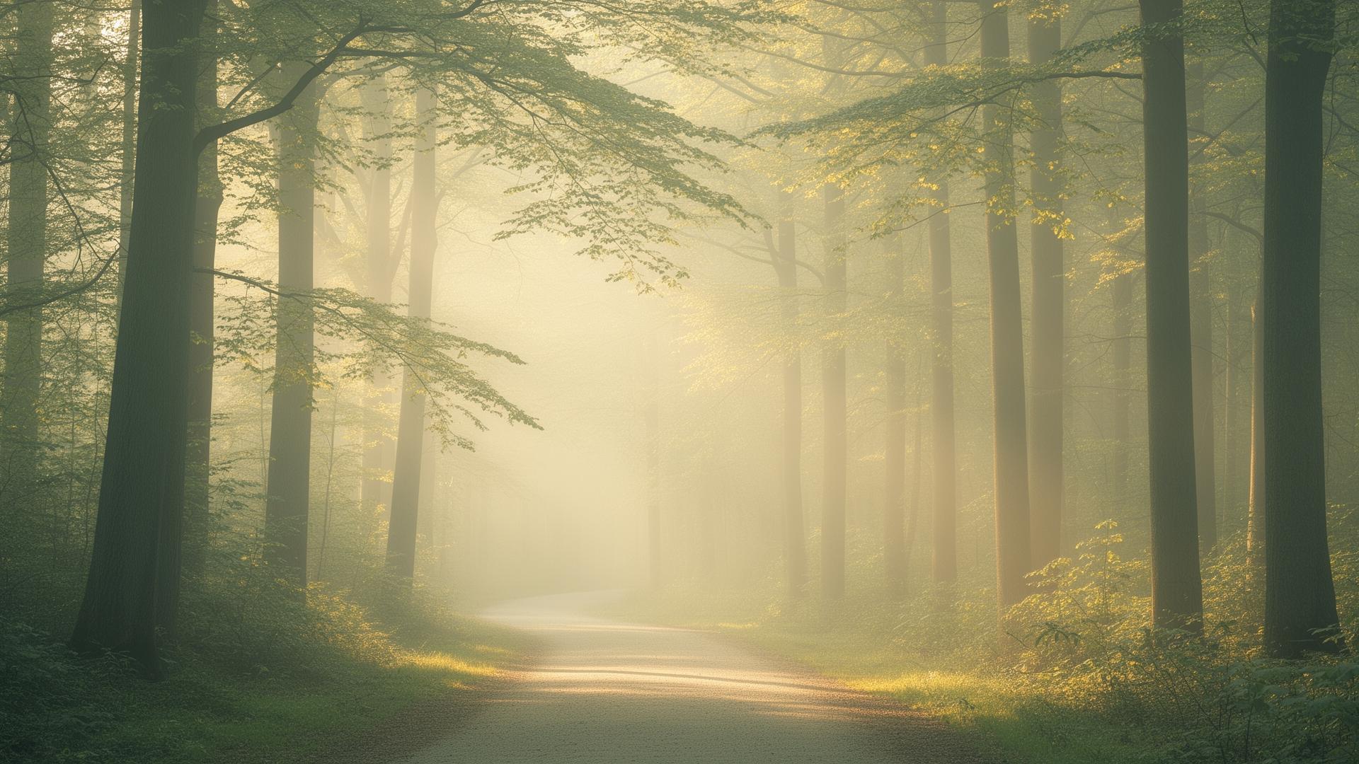 A sunlit forest path